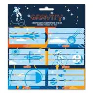 Ars Una: Etykiety zeszytowe z motywem statku kosmicznego Gravity 3x6 sztuk