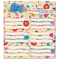 Ars Una: Flower Power etykiety na zeszyty z motywem kwiatowym pakowane 3x6 sztuk