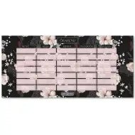 Ars Una: Flowery Black dwustronny plan lekcji w kwiaty