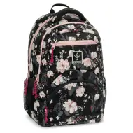 Ars Una: Flowery Black kwiecisty ergonomiczny plecak szkolny, plecak 33x45x24 cm