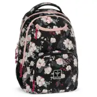 Ars Una: Flowery Black kwiecisty plecak szkolny AU-6, 34x45x26 cm