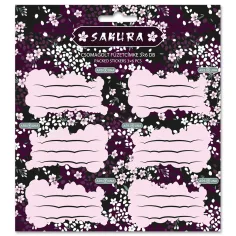 Ars Una: Naklejki na zeszyt Sakura, 3x6 szt.