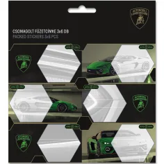 Ars Una: Naklejki na zeszyty z motywem zielonego Lamborghini, opakowanie 3×6 szt.