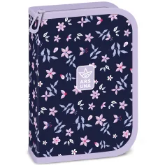 Ars Una: Navy bloom kwiatowy rozkładany wypełniony piórnik 12,8x19,3x3,6 cm
