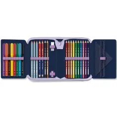 Ars Una: Navy bloom kwiatowy rozkładany wypełniony piórnik 12,8x19,3x3,6 cm zdjęcie 2