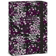 Ars Una: Pudełko na zeszyty A4 z kwiatami sakury