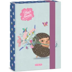 Ars Una: Pudełko na zeszyty A5 z motywem jeża „Świeże kwiaty”