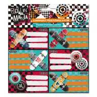 Ars Una: Rollin Mania etykiety zeszytowe z motywem rolkowym 3x6 sztuk