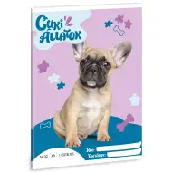 Ars Una: Słodkie zwierzątka - Buldog francuski, zeszyt w linie dla klasy 1, format A/5