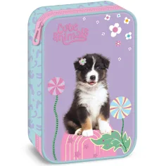 Ars Una: Słodkie zwierzęta Aussie piórnik wielopoziomowy z motywem psów 15,5x22,5x4,5 cm