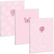 Ars Una: Soft Touch Pink Spring zeszyt w kratkę z dodatkowymi klipsami A/4