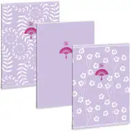 Ars Una: Soft Touch Purple Spring zeszyt w kratkę z dodatkowymi klipsami A/4