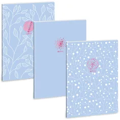 Ars Una: Soft Touch Skyblue Spring, zeszyt w kratkę z dodatkowym klipsem A4