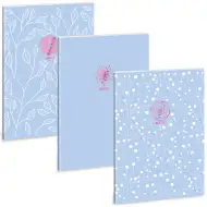 Ars Una: Soft Touch Skyblue Spring zeszyt w linię A4 z dodatkowymi spinaczami