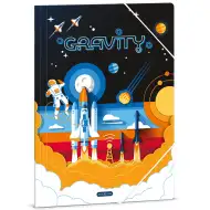Ars Una: Tekowa teczka z gumką A4 Gravity astronauta