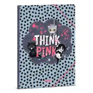 Ars Una: Think Pink teczka z gumką z wzorem w koty A4