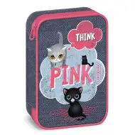 Ars Una: Think Pink wielopoziomowy, rozkładany piórnik 15,5x22,5x4,5 cm