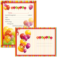 Ars Una: Wesoły, balonowy zestaw 10 zaproszeń z kopertami