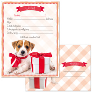 Ars Una: Zestaw 10 zaproszeń z motywem psa z kopertami.