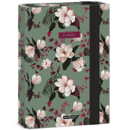 Ars Una: Zielone, kwieciste pudełko na zeszyty A/5