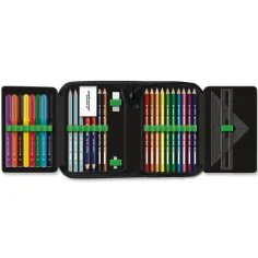 Ars Una: Zielony piórnik składany z motywem Lamborghini, wypełniony, 12,8×19,3×3,6 cm zdjęcie 2