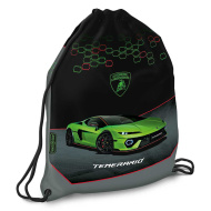 Ars Una: Zielony worek gimnastyczny/torba sportowa z motywem Lamborghini, 32x42 cm