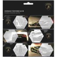 Ars Una: Żółte, pakowane naklejki na zeszyty z motywem Lamborghini, 3x6 szt.