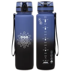 Ars Una: motywacyjny bidon w kolorze ombre, bez BPA, matowy - 1000 ml - Stormy Night zdjęcie 2