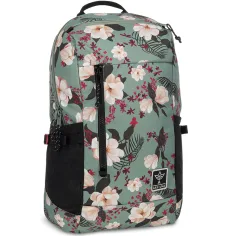 Ars Una: plecak szkolny zielony w kwiaty AU-17 32x47x18 cm
