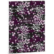 Ars Una: teczka z gumką w kwiaty sakury, format A4
