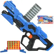 Attack Launcher: Ręczna wyrzutnia gąbkowych pocisków z tarczą na żetony i nabojem, 49 cm