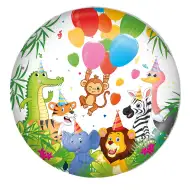 Balon foliowy na urodziny – Wesoły wzór ze zwierzętami 46 cm