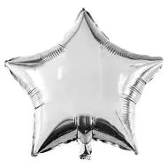 Balon foliowy w kształcie gwiazdy – srebrny 46 cm