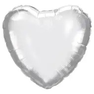 Balon foliowy w kształcie serca – srebrny, 46 cm