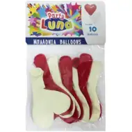 Baloniki w kształcie serca, opakowanie 10 sztuk