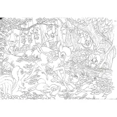Bambi 2 w 1 puzzle 60 elementów i kolorowanka 50x35 cm - Lisciani zdjęcie 3