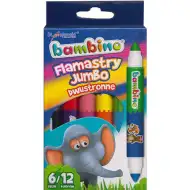 Bambino: Jumbo dwustronne flamastry kolorowe, zestaw 12 kolorów, 6 sztuk