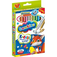 Bambino: Zestaw 12 dużych kolorowych kredek z temperówką zdjęcie 2