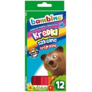 Bambino: Zestaw trójkątnych kredkek ołówkowych 12 sztuk.