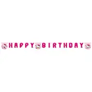 Baner imprezowy „Happy Birthday” z napisem i motywem Hello Kitty na urodziny