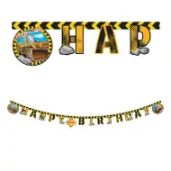 Baner imprezowy z motywem maszyn budowlanych 200 cm