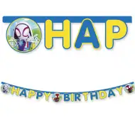 Baner imprezowy z napisem „Happy Birthday” na urodziny Spidey’ego