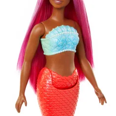 Barbie Dreamtopia: Syrenka z różowymi włosami i koralowym ogonem - Mattel zdjęcie 4