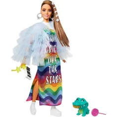 Barbie: Ekstrawagancka lalka w tęczowej sukience - Mattel zdjęcie 2