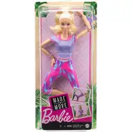 Barbie: Giętka lalka do jogi z blond włosami w fioletowym stroju - Mattel