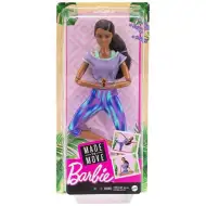 Barbie: Giętka lalka do jogi z brązowymi włosami w niebieskich spodniach - Mattel