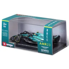 Bburago: Aston Martin AMR23 samochód wyścigowy F1 metalowy model w skali 1/43 (Fernando Alonso #14, wersja z kaskiem) zdjęcie 5