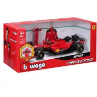 Bburago: Ferrari SF23 F1 metalowy model samochodu wyścigowego z kierowcą 1/24 (Charles Leclerc #16)
