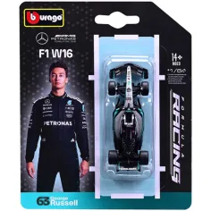 Bburago: Mercedes-AMG Petronas F1 W16 F1 (2025/) metalowy model samochodu wyścigowego w skali 1:64 (George Russel nr 68)