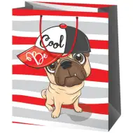 Be Cool torba prezentowa w rozmiarze XL z motywem mopsa, 33x15x44,5 cm